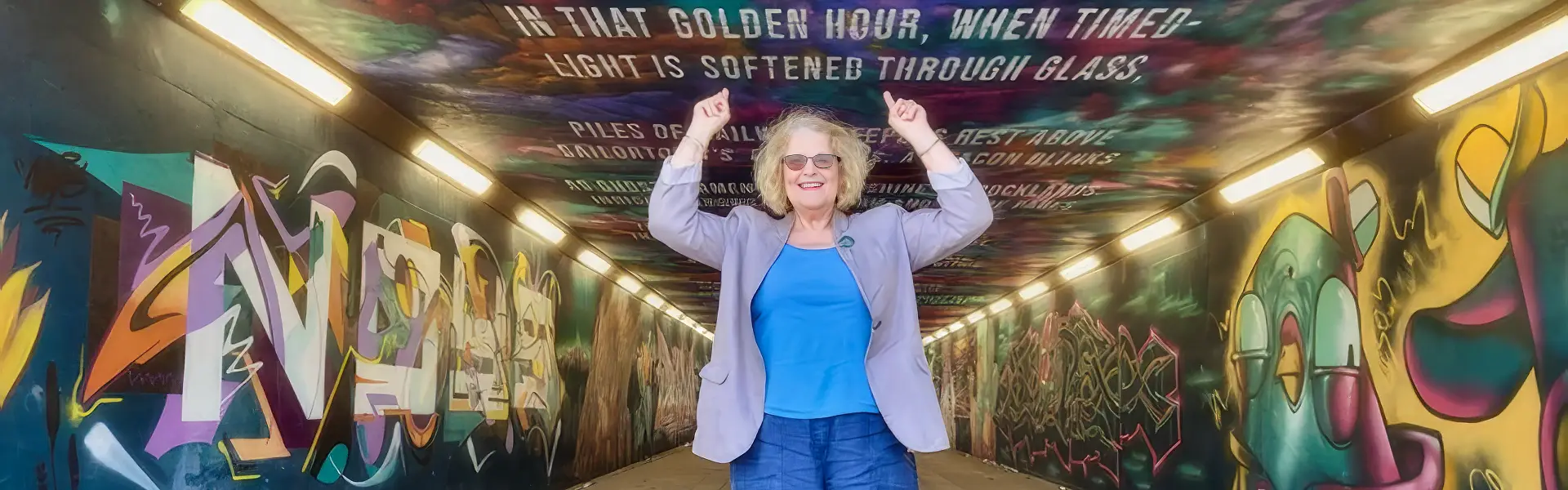 York St Dolores Vischer pointing up Landscape